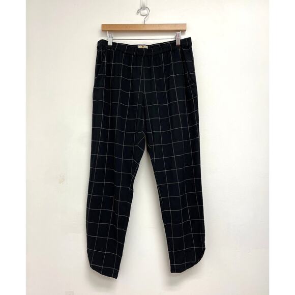 Marine Layer Allison Soft Stretch Pull On Elastic Windowpane Plaid Jogger Large - Picture 2 of 12